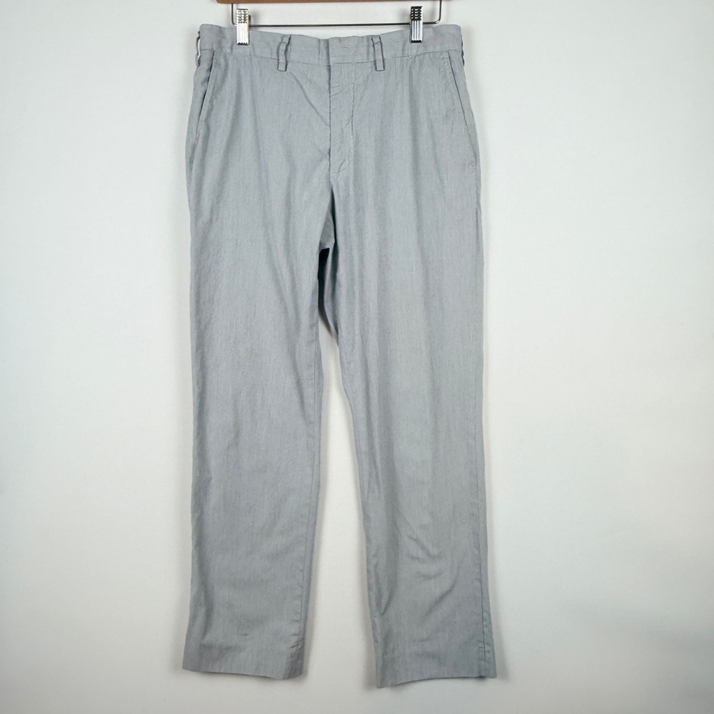 J.Crew Mens 32 x 30‎ Chino Pants Blue White Stripe Straight Leg Coastal Nautical
